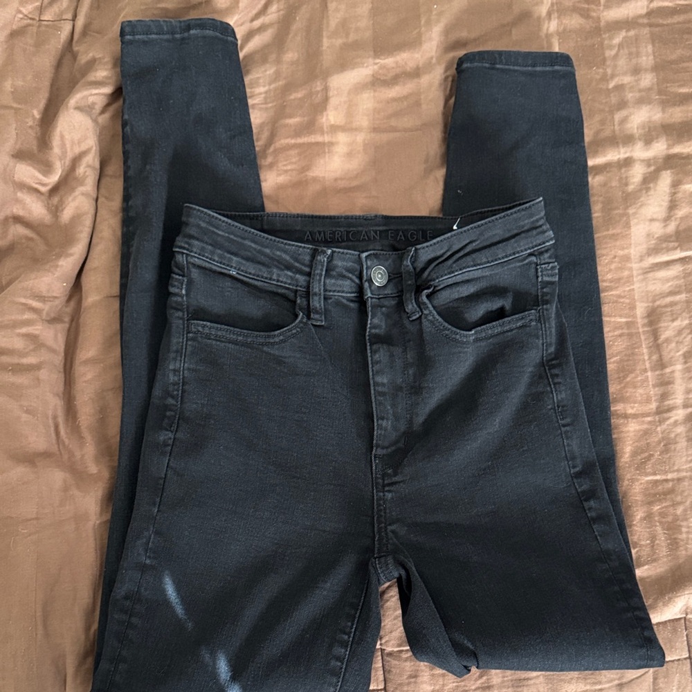 American Eagle Outfitters Women's highest rise jeggings black Skinny Jeans